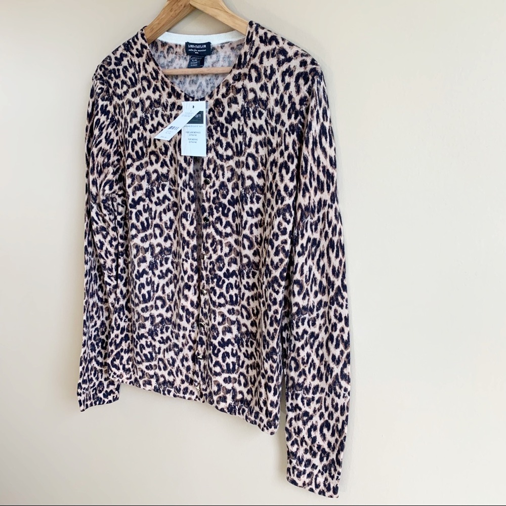 LORD & TAYLOR Leopard Cardigan 100% RELISTED - Picture 6 of 9